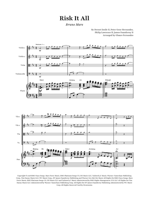 Risk It All (Arr. Glauco Fernandes) - Bruno Mars (String Ensemble)