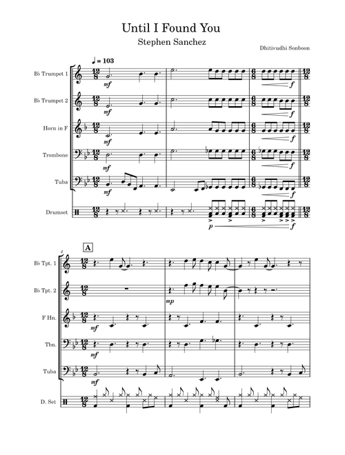 Until I Found You (Brass Quintet+Drumset)