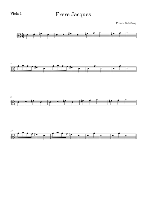 Frere jacques – Misc Traditional Frere Jacques-Viola 1