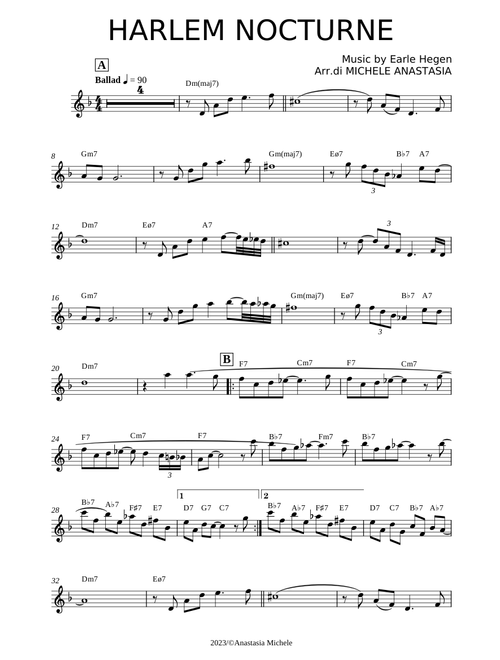 Harlem nocturne – Earle Hagen HARLEM NOCTURNE  Sax Tenore