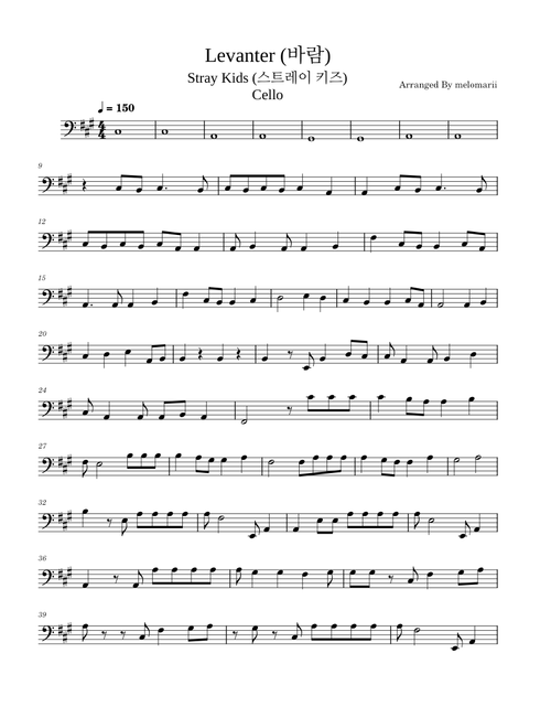 Levanter (바람) – Stray Kids (스트레이 키즈) -Cello-