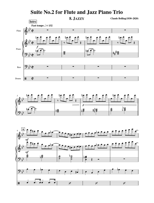 Suite No. 2 for Flute and Jazz Piano Trio - 8. Jazzy - Claude Bolling