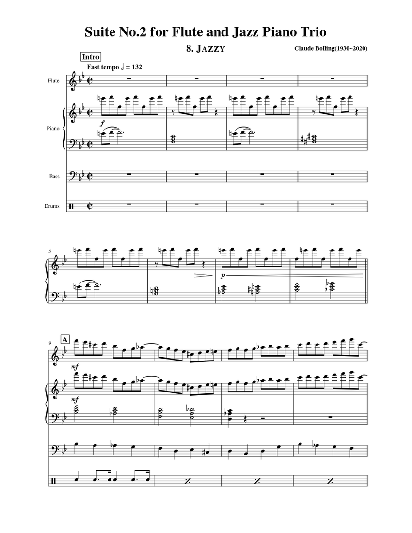 Suite No. 2 for Flute and Jazz Piano Trio - 8. Jazzy