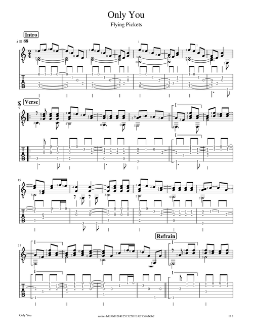 Only You Guitar / Flying Pickets