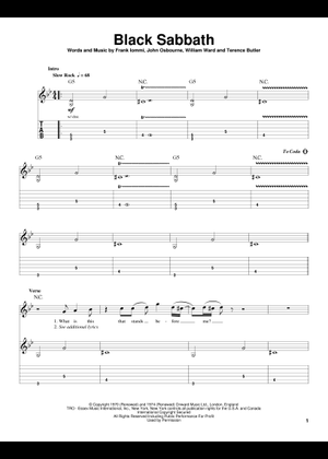 Sabbath Bloody Sabbath - Black Sabbath Sheet Music with Chords for
