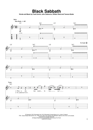Sabbath Bloody Sabbath - Black Sabbath Sheet Music with Chords for Sabbath Bloody Sabbath - Black Sabbath Sheet Music with Chords for