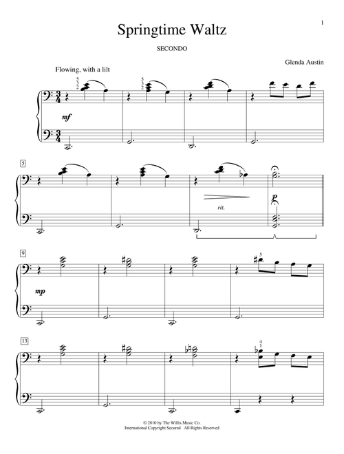 Springtime Waltz - Glenda Austin (Piano Duet)