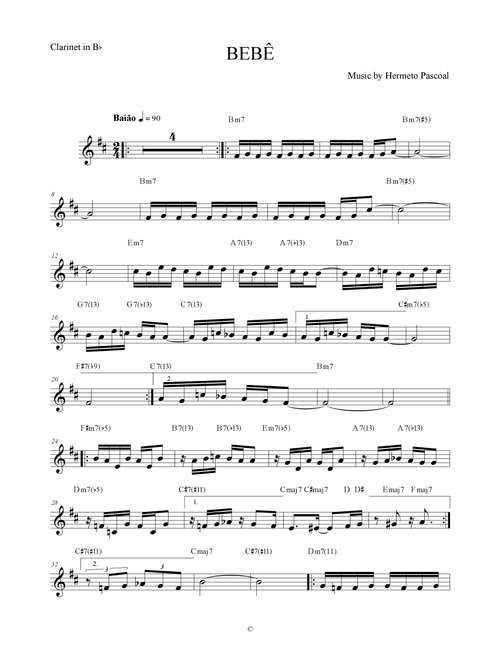 Bebê by Hermeto Pascoal - for Clarinet in Bb (Arr. The Sheet Music Library) (Clarinet Solo)
