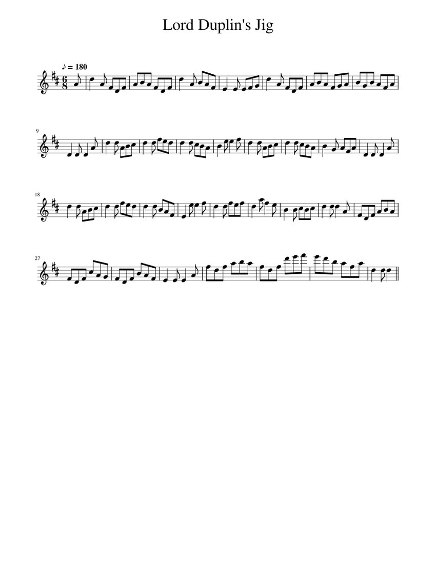Lord Duplin's Jig Sheet music for Piano (Solo)