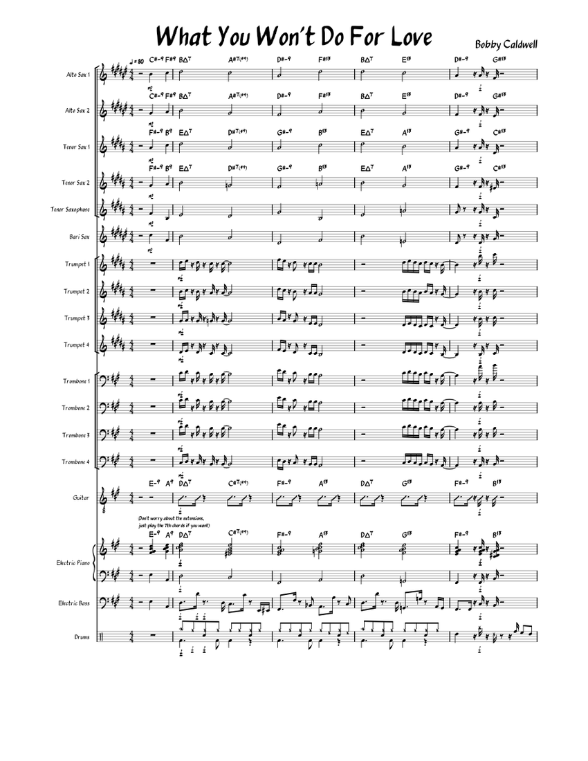 What You Won't Do For Love Sheet Music with Chords for Piano