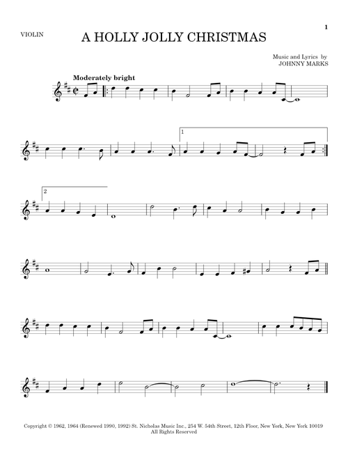 A Holly Jolly Christmas - Johnny Marks (Violin Solo)