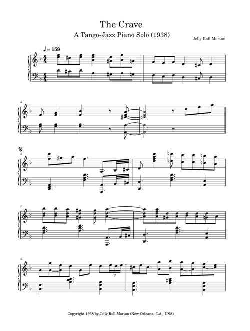 The Crave by Jelly Roll Morton (1938)