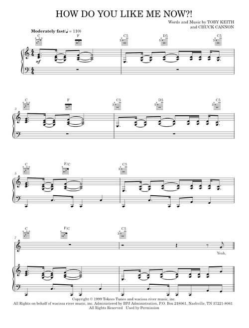 How do you like me now - Toby Keith (Piano-Vocal-Guitar)