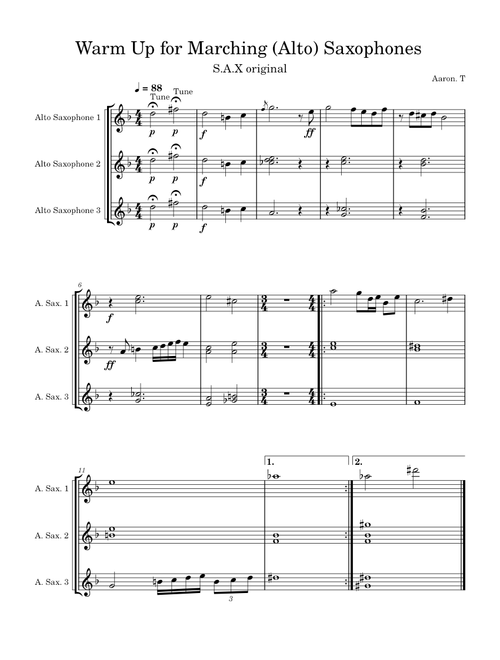 Warm Up for Marching (Alto) Saxophones