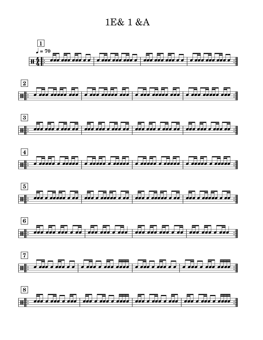 1E& 1 &A Sheet Music for Drum group (Solo) | MuseScore.com