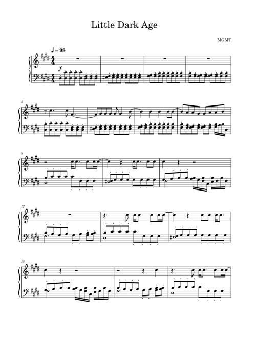 Little Dark Age - MGMT Piano Solo