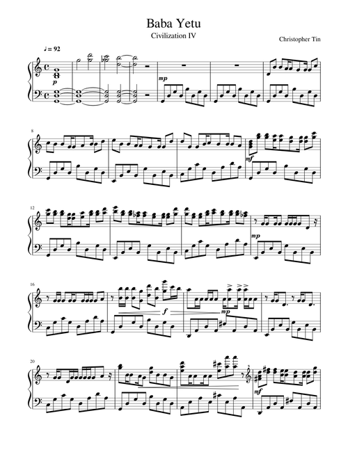 Baba Yetu (Piano)