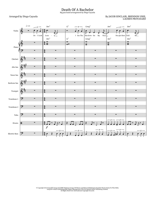 Death Of A Bachelor (Arr. Diego Cayuela) - Panic! At The Disco (Jazz Ensemble)