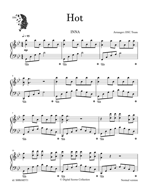 Hot (Arr. Digital Scores Collection) - Inna (Piano Solo)