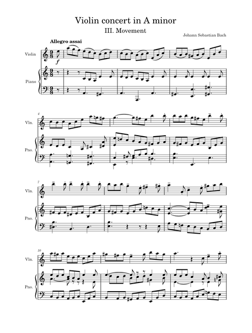 Violin Concerto in A minor, BWV 1041 – Johann Sebastian Bach
