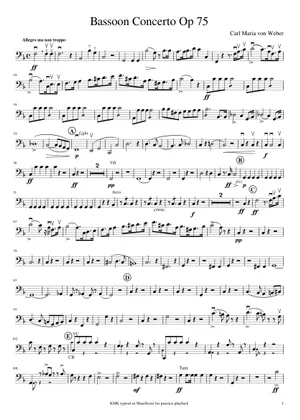 Bassoon Concerto in F major, Op.75 - Carl Maria von Weber Sheet Bassoon Concerto in F major, Op.75 - Carl Maria von Weber Sheet