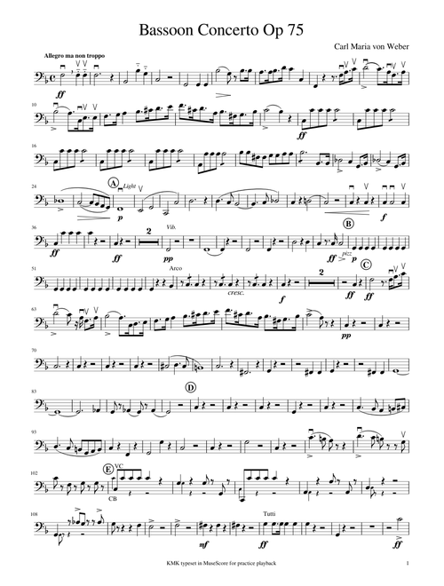 WEBER Bassoon Concerto Op 75 (VC only)