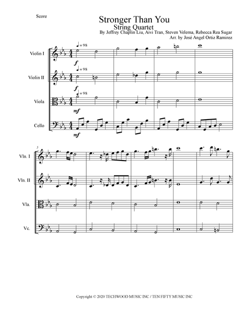 Stronger Than You (Arr. José angel Ortiz ramirez) - Steven Universe (String Quartet)
