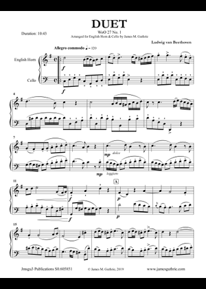 Drei Duos for Clarinet and Bassoon WoO 27 - Ludwig van Beethoven