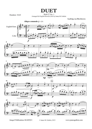 Drei Duos for Clarinet and Bassoon WoO 27 - Ludwig van Beethoven Drei Duos for Clarinet and Bassoon WoO 27 - Ludwig van Beethoven