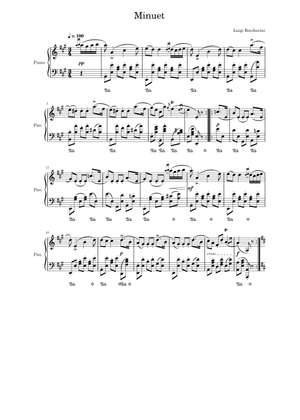 Minuet Boccerini Sheet Music for Violin, Viola, Cello (String