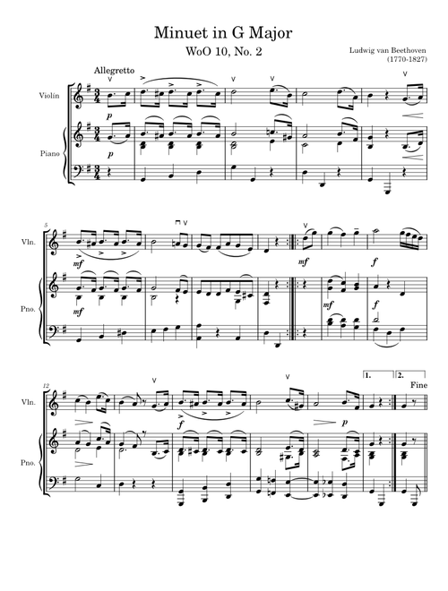 Minuet in G Major - Beethoven