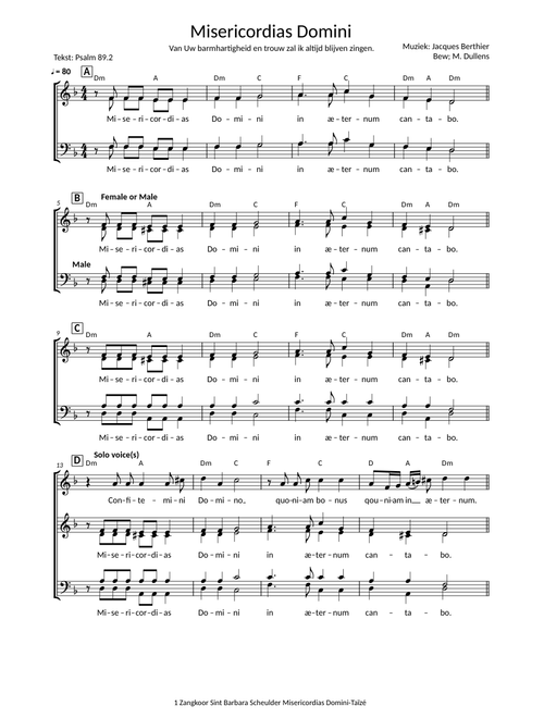 Misericordias Domini` Taize_partituur
