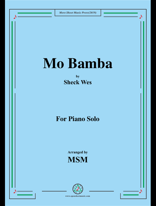 Mo Bamba (Arr. Open Cloud) - Sheck Wes (Piano Solo)