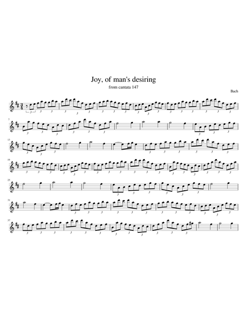 Joy of man's desiring. jesus bleibet meine freude; Bach for Alto Recorder