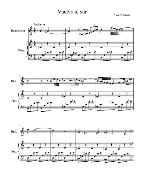 Vuelvo al Sur - Astor Piazzolla