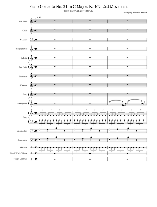 Piano Concerto No.21 in C major, K.467 – Wolfgang Amadeus Mozart Piano Concerto No. 21 In C Major, K. 467, 2nd Movement - Baby Galileo