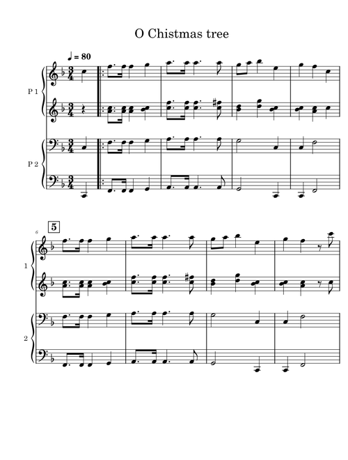 O Christmas Tree – piano duet adv12d