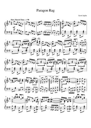 Paragon Rag by Scott Joplin (1909) Sheet Music for Piano (Solo ...