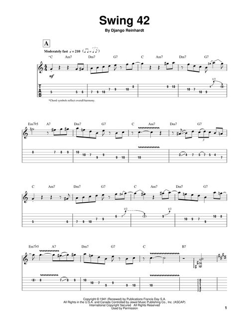 Swing 42 - Django Reinhardt (Guitar Tab Play-Along)