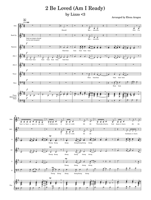 2 Be Loved (am I Ready) (Arr. Lena Aragon) - Lizzo (Choral, SATB divisi)