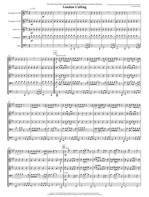 London Calling (Arr. Dickie Horn) - The Clash (Brass Ensemble)