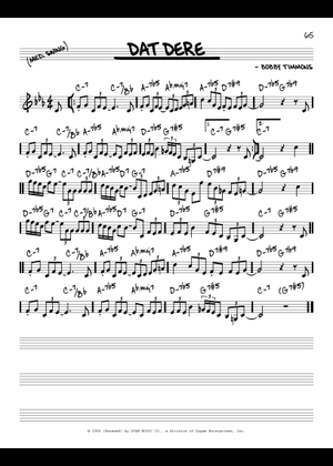 Play Official version of Dat Dere Sheet Music by Cannonball Adderley ...
