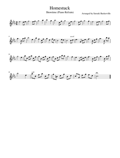 Homestuck - Showtime (Piano Refrain)
