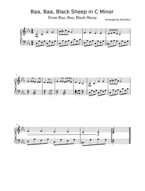 Baa, Baa Black Sheep in C Minor