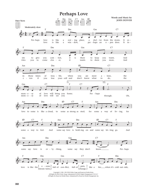 Perhaps Love (from The Daily Ukulele) (arr. Jim Beloff) - John Denver and Placido Domingo (Ukulele)