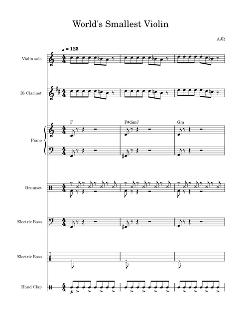 World's Smallest Violin – AJR (original arrangement)