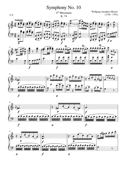 Symphony No.10, K.74 2nd Movement – Wolfgang Amadeus Mozart