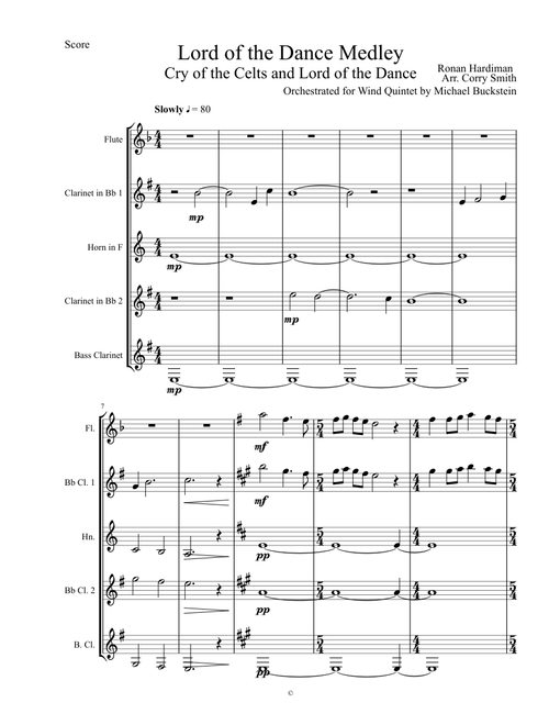 Lord of the Dance Wind Quintet