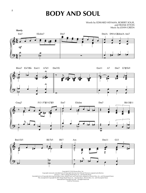 Body And Soul (arr. Brent Edstrom) [Jazz version] - Tony Bennett & Amy Winehouse (Piano Solo)
