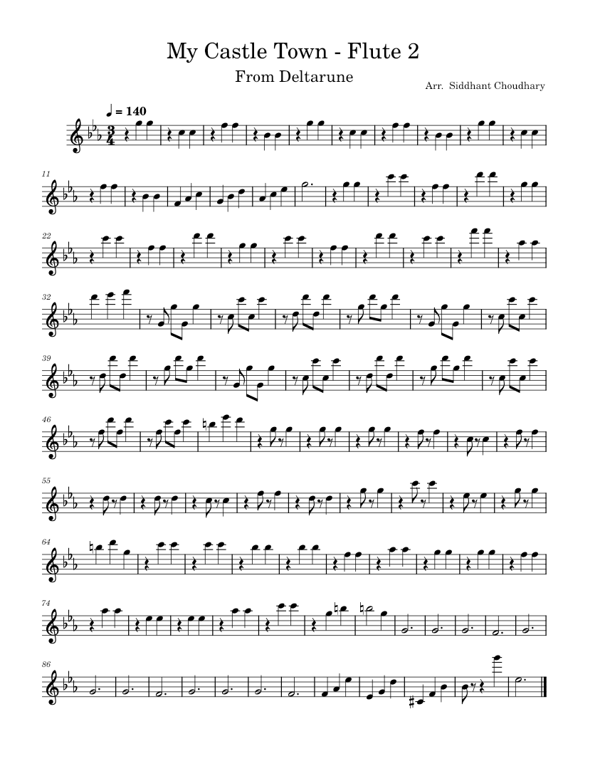 My Castle_Town - Flute 2 Sheet music for Flute (Woodwind Trio
